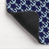 blaues Boot nautisches Anker Muster Mousepad (Ecke)