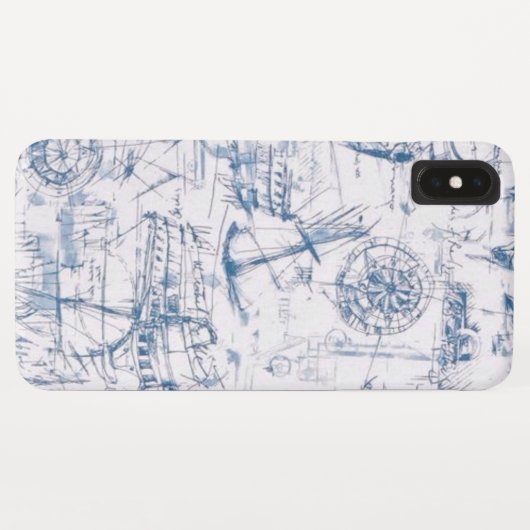 Blaues Bootdesign Case-Mate iPhone Hülle (Rückseite (Horizontal))