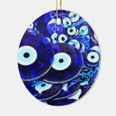 Blaues Böse Augapfel Keramik Ornament (Links)