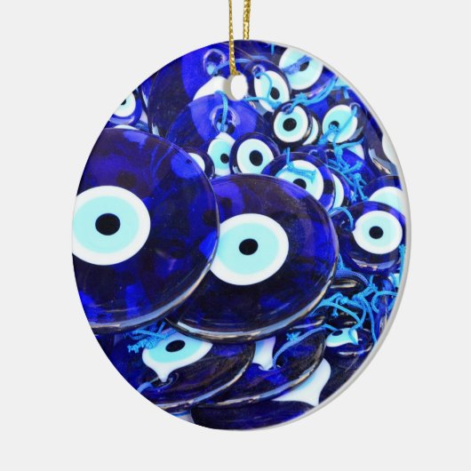 Blaues Böse Augapfel Keramik Ornament (Links)