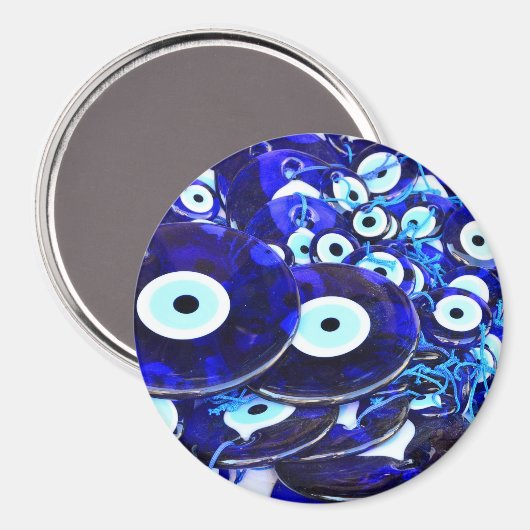 Blaues Böse Augapfel Magnet (Vorderseite/Rückseite)