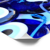 Blaues Böse Augapfel Poster (Ecke)