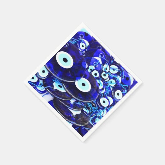 Blaues Böse Augapfel Serviette (Ecke)
