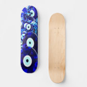 Blaues Böse Augapfel Skateboard (Vorderseite)