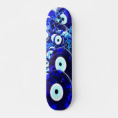 Blaues Böse Augapfel Skateboard (Vorne)