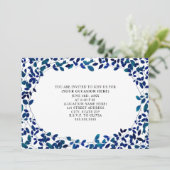 Blaues botanisches Allzweckgenerisches Party Einladung (Stehend Vorderseite)