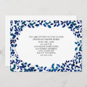Blaues botanisches Allzweckgenerisches Party Einladung (Vorne/Hinten)