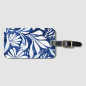 Blaues botanisches Aquarell-Blumenmuster Gepäckanhänger (Vorderseite (Horizontal))