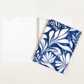 Blaues botanisches Aquarell-Blumenmuster Planer (Anzeige)