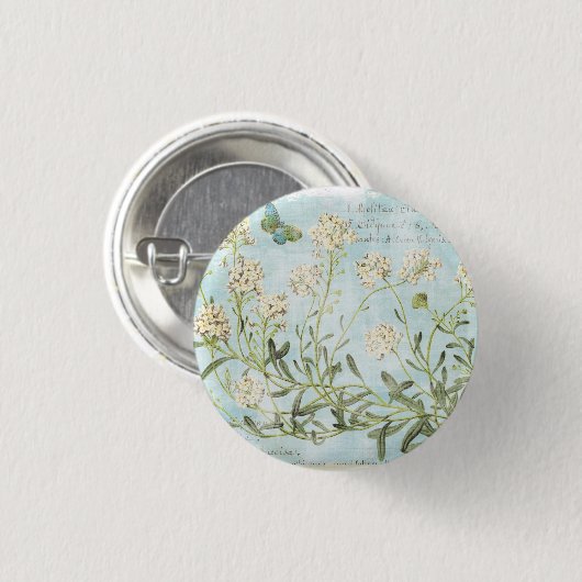 Blaues botanisches button (Vorne & Hinten)