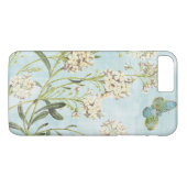 Blaues botanisches Case-Mate iPhone hülle (Rückseite (Horizontal))
