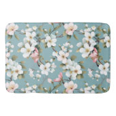 Blaues Botanisches Frühlingshemd Badematte (Vorderseite)