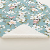 Blaues Botanisches Frühlingshemd Sherpadecke (3/4)