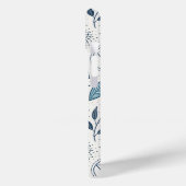 Blaues botanisches geometrisches Doodle Case-Mate iPhone Hülle (Rückseite / Links)