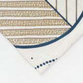 Blaues botanisches geometrisches Doodle Fleecedecke (Ecke)