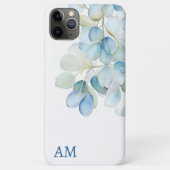 Blaues Botanisches Hydrangea-Monogramm Case-Mate iPhone Hülle (Rückseite)