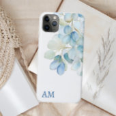 Blaues Botanisches Hydrangea-Monogramm Case-Mate iPhone Hülle