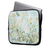 Blaues botanisches laptopschutzhülle (Vorderseite Links)