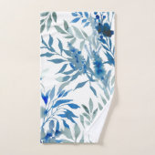 blaues botanisches Muster Badhandtuch Set (Handtuch)