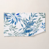 blaues botanisches Muster Badhandtuch Set (Handtuch)