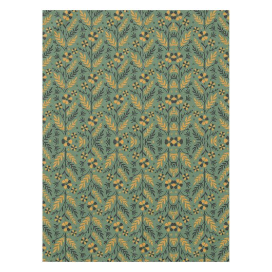 Blaues botanisches Muster im Vintage-Stil für Tisc Tischdecke (Vorderseite)