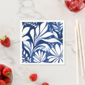 Blaues botanisches Muster Serviette (Beispiel)