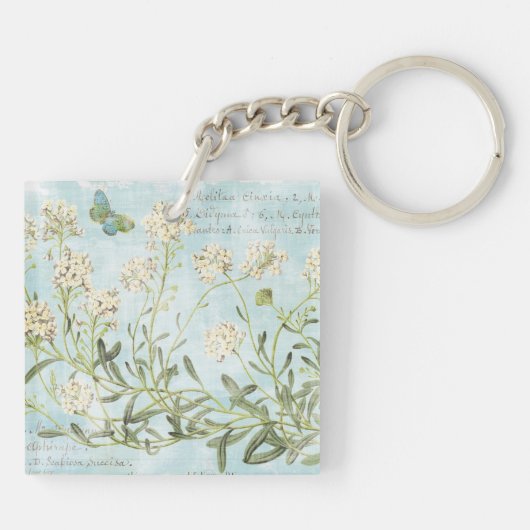Blaues botanisches schlüsselanhänger (Rückseite)