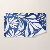 Blaues botanisches Wasserfarben-Blumenmuster Badhandtuch Set (Handtuch)