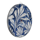 Blaues botanisches Wasserfarben-Blumenmuster Dartscheibe (Vorderseite Links)