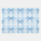 Blaues Bow-Coquette-Muster Geschenkpapier Set (Vorderseite 2)