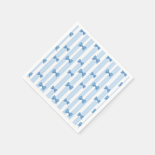 Blaues Bow-Coquette-Muster Serviette (Ecke)