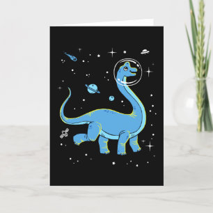 Blaues Brachiosaurus Dinos im Weltraum Karte