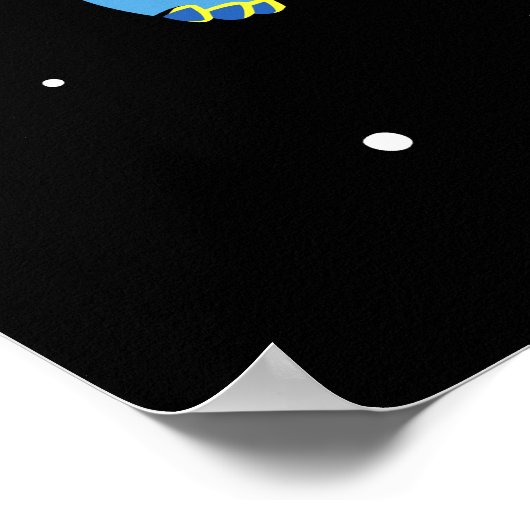 Blaues Brachiosaurus Dinos im Weltraum Poster (Ecke)