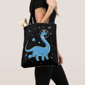 Blaues Brachiosaurus Dinos im Weltraum Tasche (Von Nahem)
