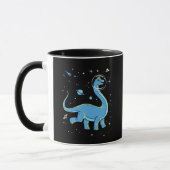 Blaues Brachiosaurus Dinos im Weltraum Tasse (Links)
