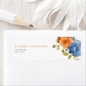 Blaues Brandzeichen Orange - Blumenbezug (Insitu)