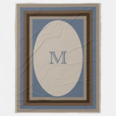 Blaues Braun des mit Monogramm Sandes Fleecedecke (Vorderseite)