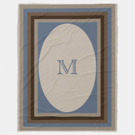 Blaues Braun des mit Monogramm Sandes Fleecedecke