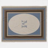 Blaues Braun des mit Monogramm Sandes Fleecedecke (Vorderseite (Horizontal))