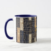 Blaues Braunes Ozean Netz Tasse (Links)