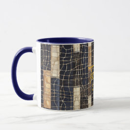 Blaues Braunes Ozean Netz Tasse