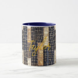 Blaues Braunes Ozean Netz Tasse