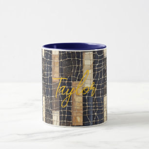 Blaues Braunes Ozean Netz Tasse