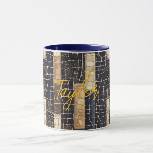 Blaues Braunes Ozean Netz Tasse (Zentrum)