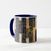 Blaues Braunes Ozean Netz Tasse (Vorderseite Links)