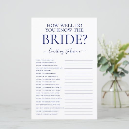 Blaues Brautparty (Stehend Vorderseite)