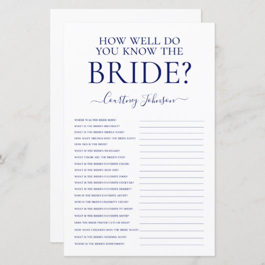 Blaues Brautparty (Vorne/Hinten)