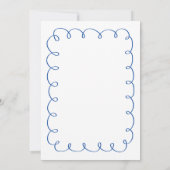 Blaues Brautparty aus weißem Kuchen Einladung (Rückseite)