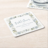 Blaues Brautparty benutzerdefiniertes Skript Rechteckiger Pappuntersetzer (angewinkelt)