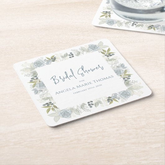 Blaues Brautparty benutzerdefiniertes Skript Rechteckiger Pappuntersetzer (angewinkelt)